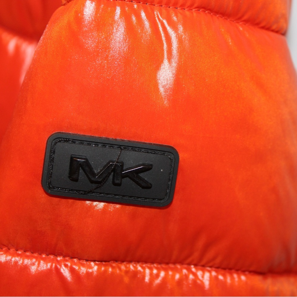 NWT Michael Kors Men's Casena Shiny Nylon Jacket Orange XL - Picture 2 of 3